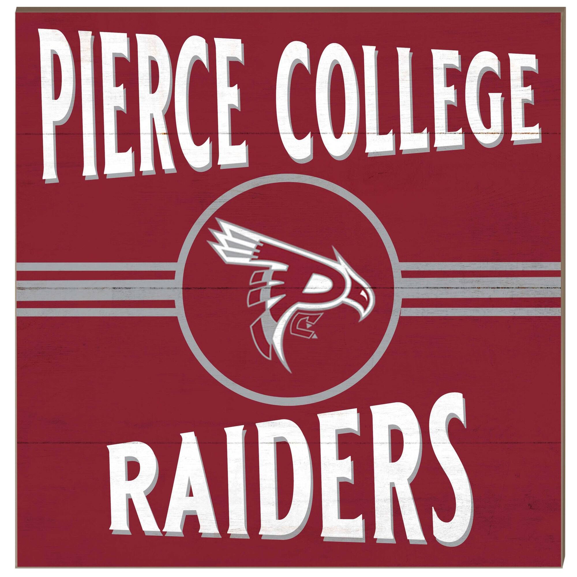 Pierce College Raiders 10'' x 10'' Retro Team Sign