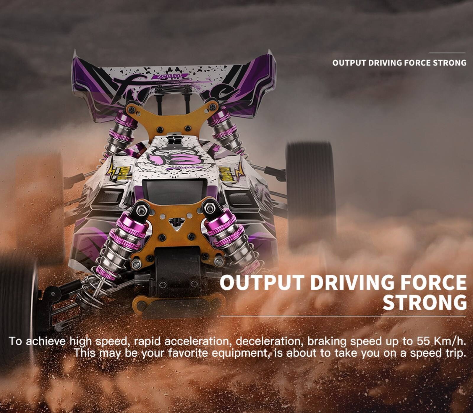 OUTPUT DRIVING FORCE STRONG

To achieve high speed, rapid acceleration, deceleration, braking speed up to 55 Km/h. This may be your favorite equipment, is about to take you on a speed trip.