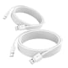 Front. Entronix - Entronix 10FT USB-A to Type-C Charger Cable 2-Pack - Fast Charging and Data Transfer - white.