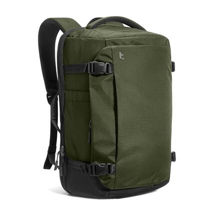 Front. tomtoc - Navigator-T66 Liteway Laptop Travel Backpack 40L, TSA Friendly Flight Approved Carry-on Luggage, Fit 17.3" Laptop - Green-ripstop.
