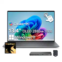 Dell - Upgraded - XPS - 13.4" 3K OLED Touchscreen Laptop - Snapdragon X Elite X1E-80 2024 - 16GB Memory - 4 TB Storage - Copilot+ PC - Graphite