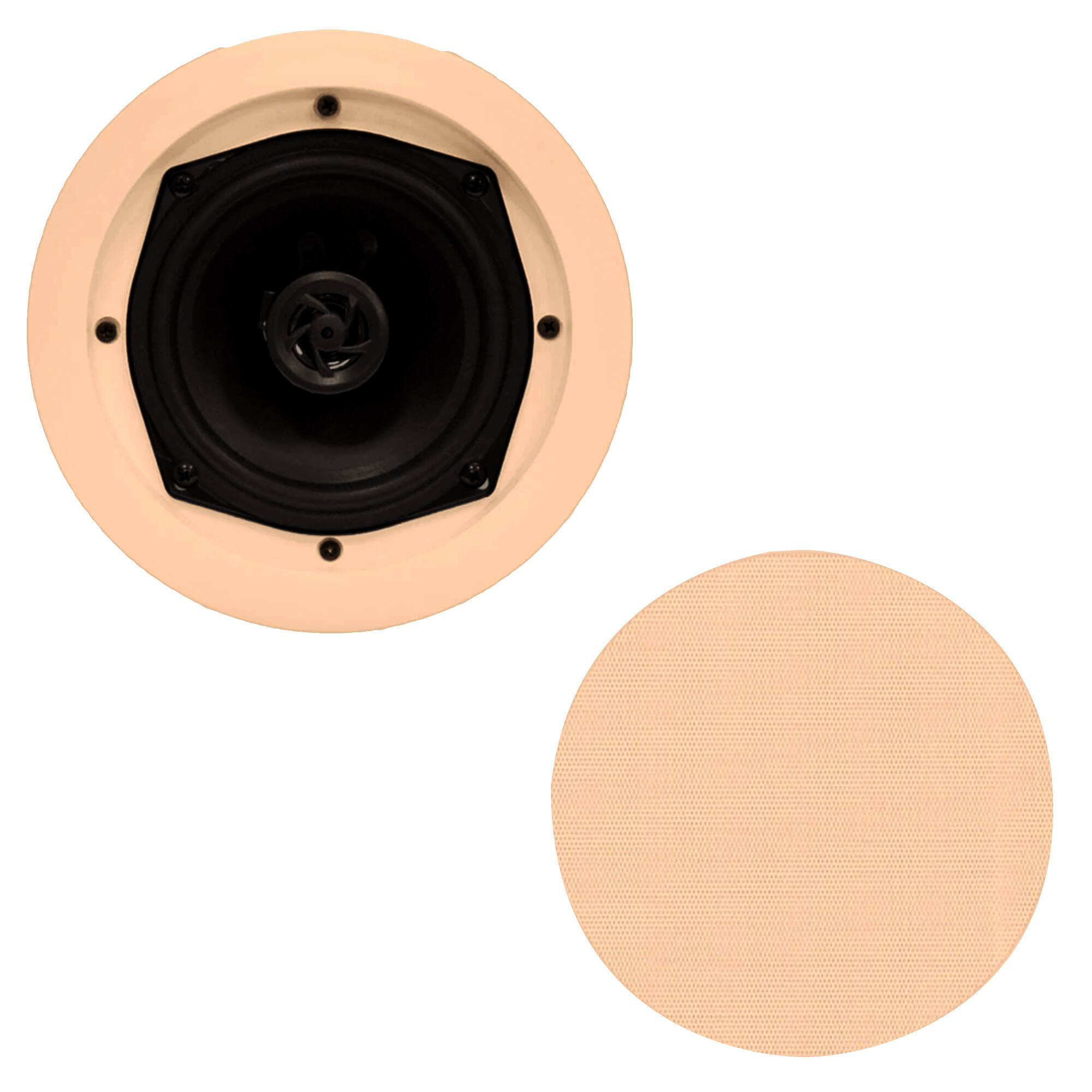 Alt View 5. Pyle - Pyle PDIC Series 150W 5.25" Flush Mount In Wall/In Ceiling Speaker, 2 Pair, Tan.