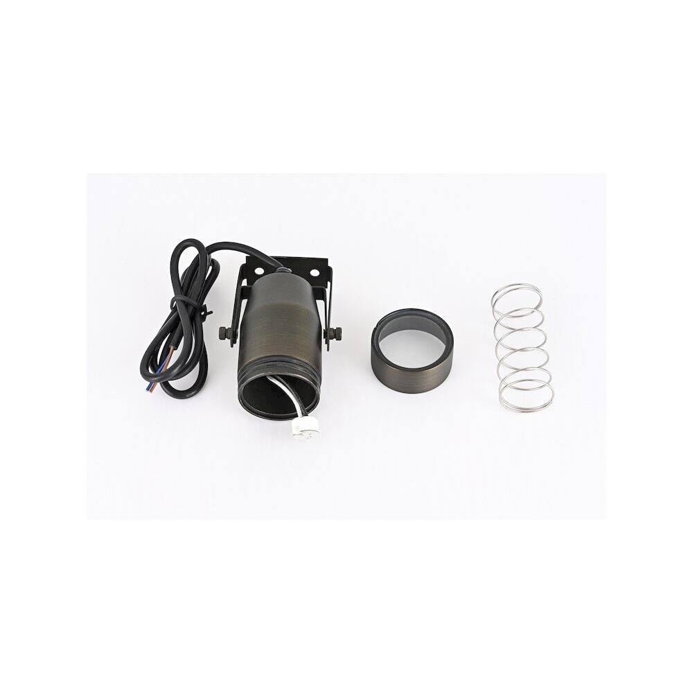Left. Elitco Lighting - Outdoor 12V Cast Brass Spot Light, 2 inch Wide x 4.5 inch High - Dark Bronze.