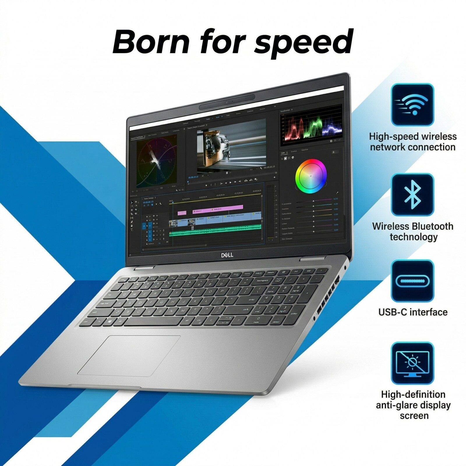 Born for speed

- High-speed wireless network connection
- Wireless Bluetooth technology
- USB-C interface
- High-definition anti-glare display screen