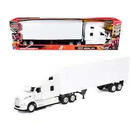 Peterbilt 579 Truck White with Dry Goods Trailer White "Long Haul Truckers" Series 1/32 Diecast Model by New Ray