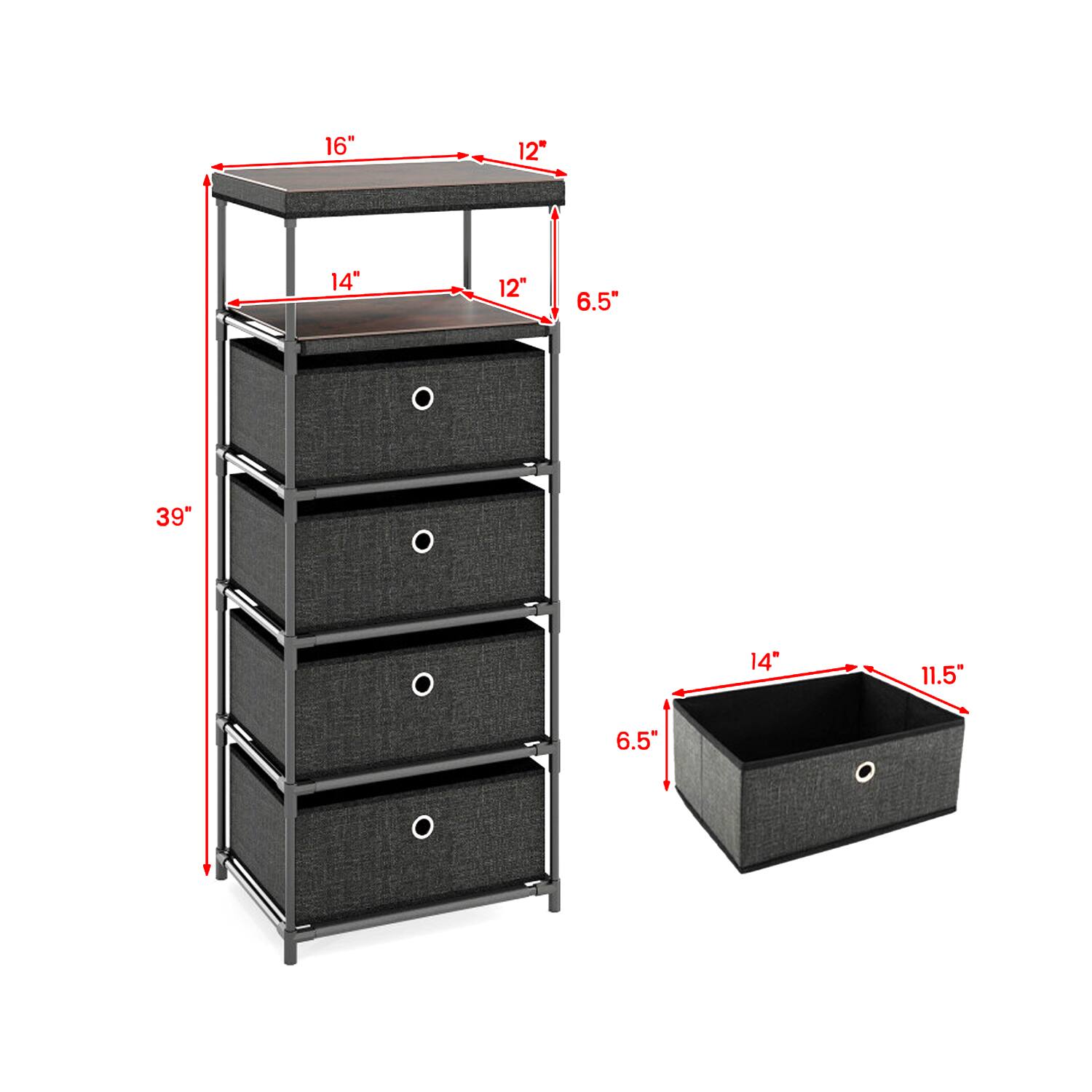 16" 12" 14" 12" 6.5" 39" 14" 11.5" 6.5"