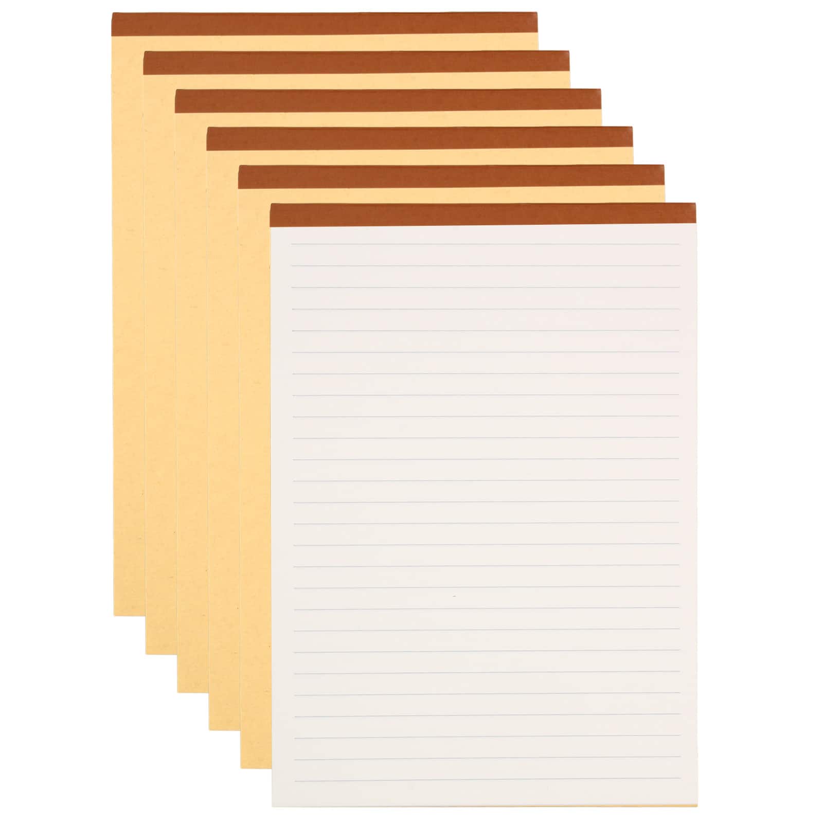 Unique Bargains - 6pcs B5 Legal Pads 7x10 Inch, 70 Sheets Notepads College Ruled Lined Memo Paper Tablet for Work Writing - Yellow