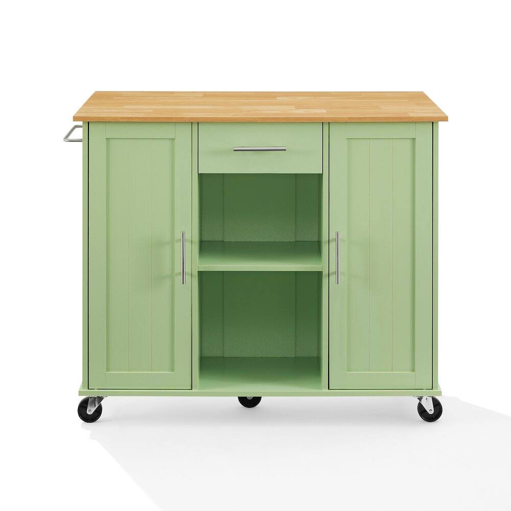 Alt View 4. Crosley Furniture - Stella Kitchen Cart - Mint.