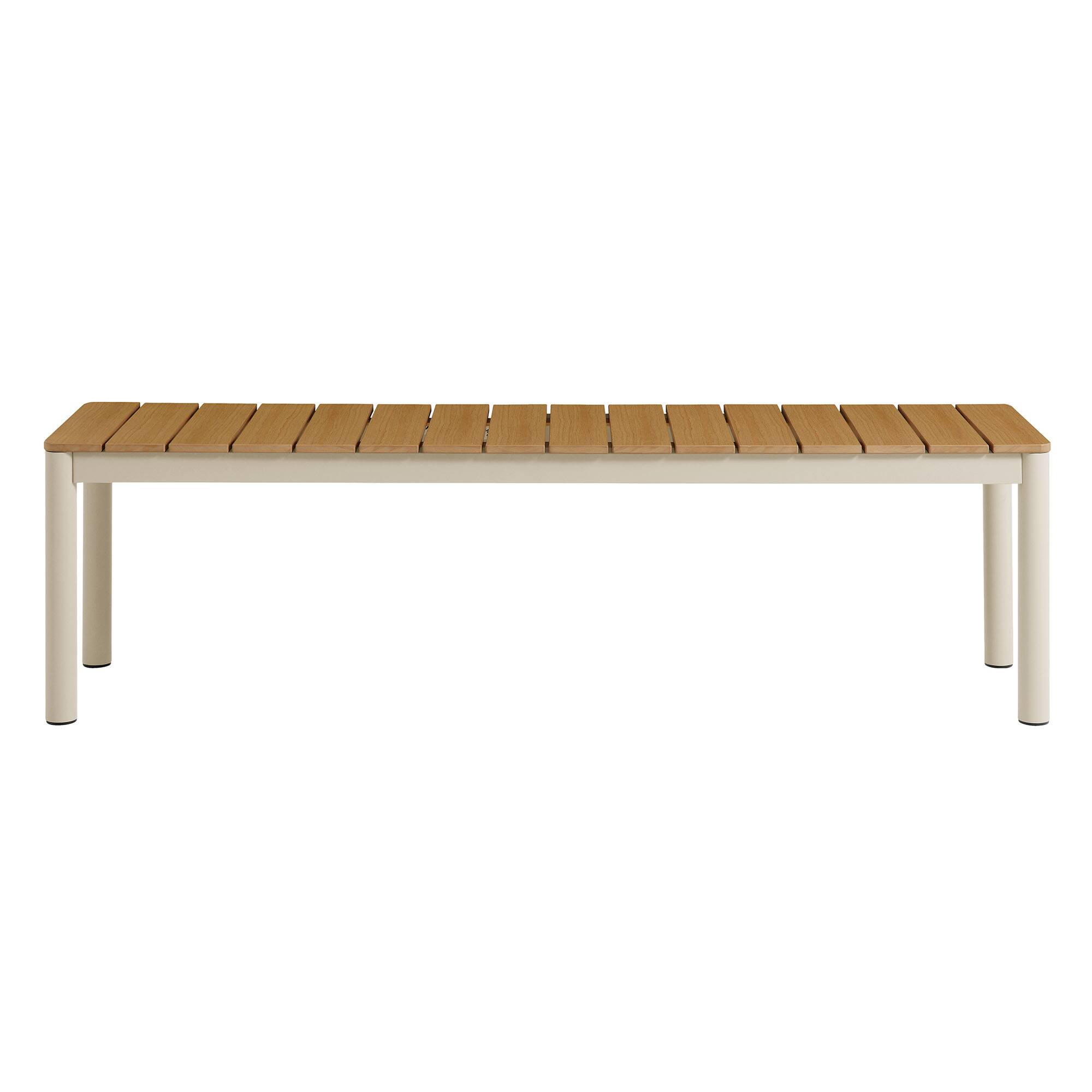 Alt View 5. Modway - Finn Outdoor Patio Aluminum Bench with Faux Wood Top Set of 2 by Modway - Natural.