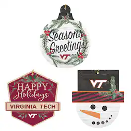 Jardine - Virginia Tech Hokies Ornament Bundle - White