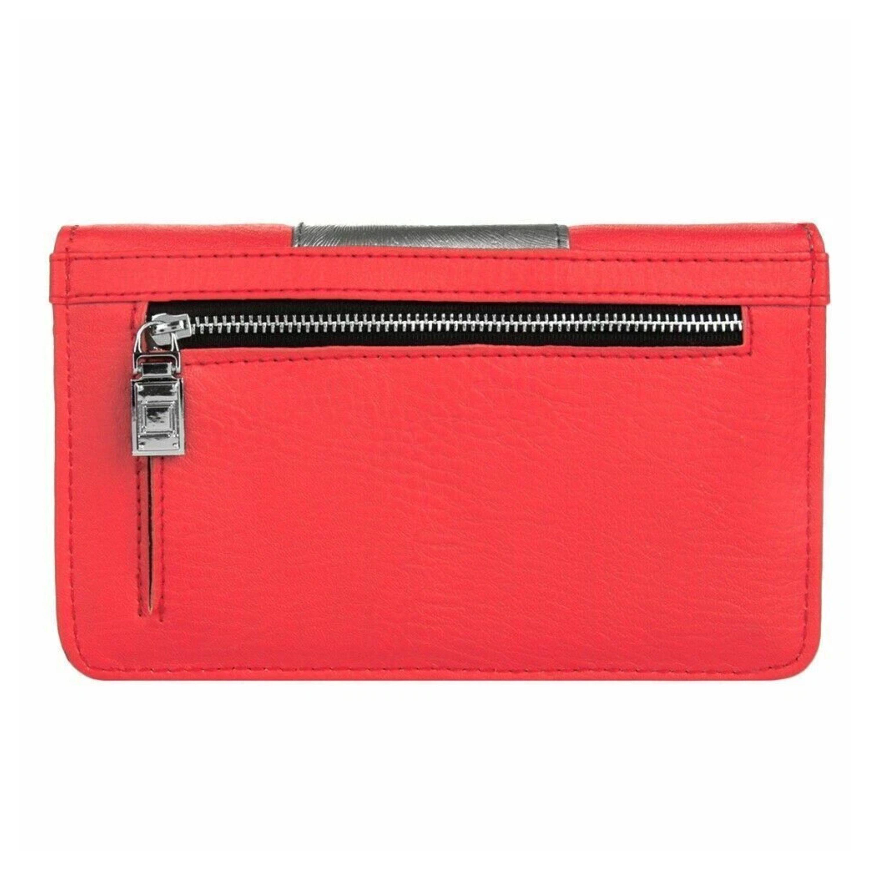 Back. Kitcheniva - Women Phone Wallet Purse Crossbody Bag For Samsung Galaxy A35 5G Hot Pink/Silver - Hot Pink/Silver.