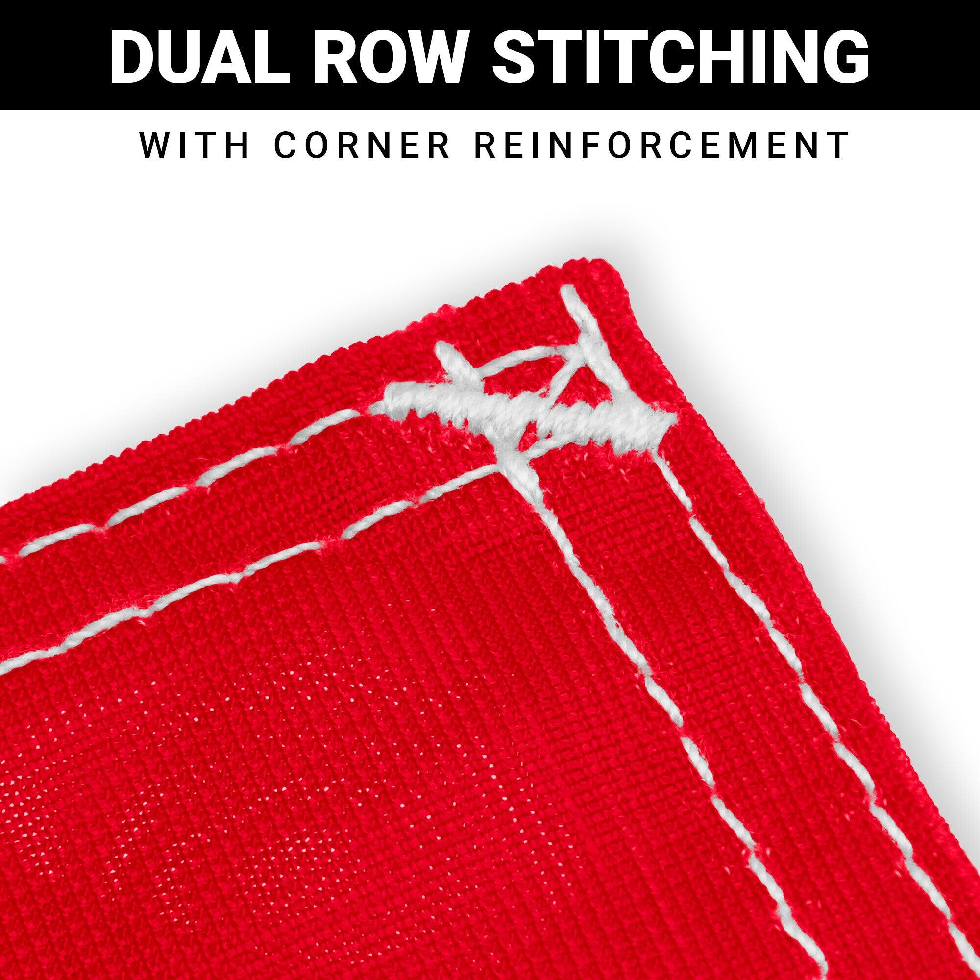 DUAL ROW STITCHING  
WITH CORNER REINFORCEMENT