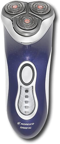Front Standard. Norelco - Speed-XL Smart Touch Electric Razor with Jet Clean and Charge System - Blue/Silver.