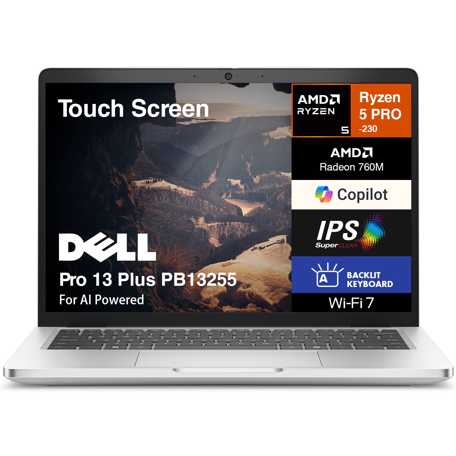 Dell Pro 13 Plus PB13255 2 in 1 Laptop 13.3(AMD Ryzen 5 PRO 230