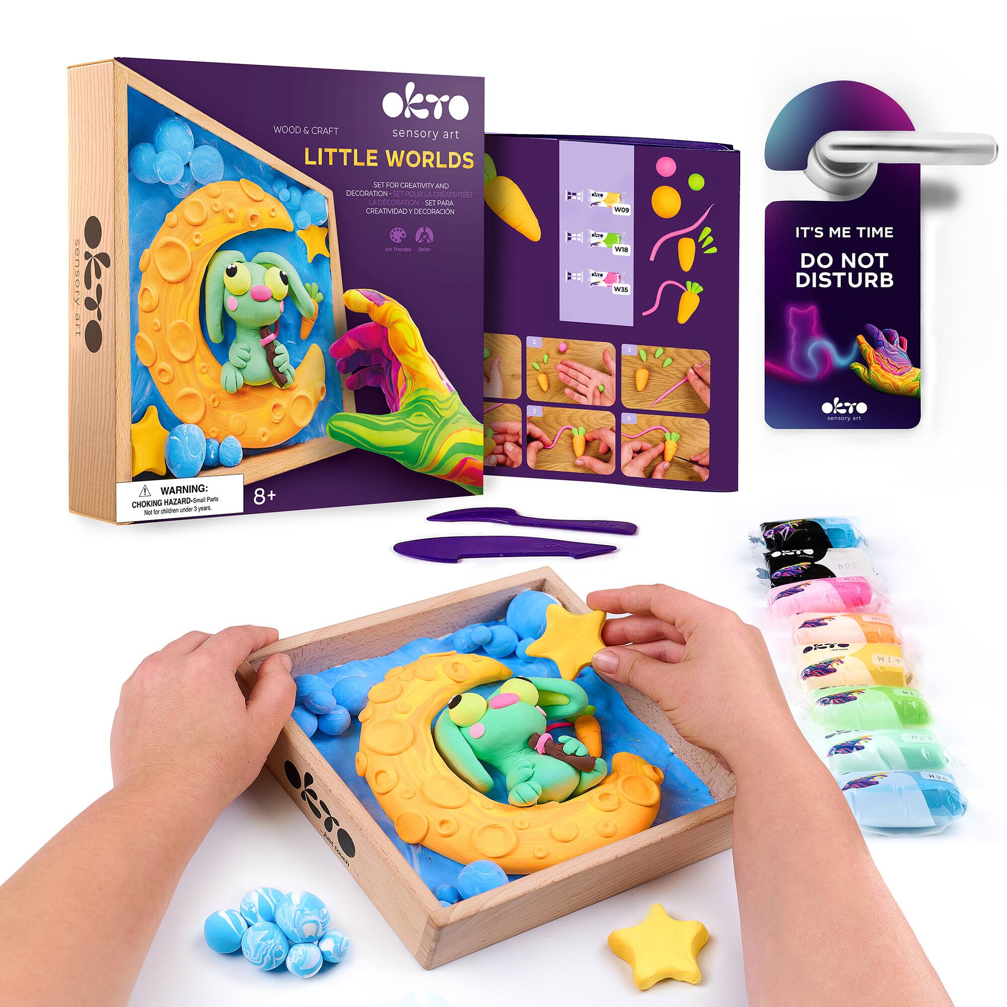 "OKTO - Little Worlds Air Dry Clay Wooden Art Kit Bunny on the Moon, 8.3""" price history on PriceWatchPro