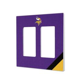 Keyscaper - Minnesota Vikings Diagonal Stripe Double Rocker Light Switch Plate - Multicolor