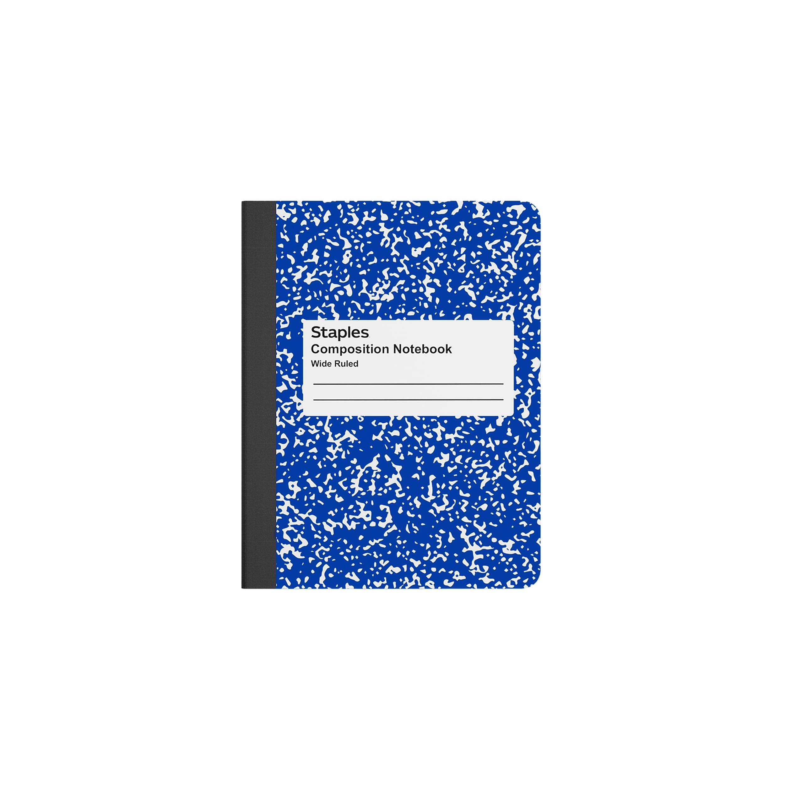 Staples Composition Notebook, 9.75” x 7.5”, Wide Ruled, 100 Sheets ...