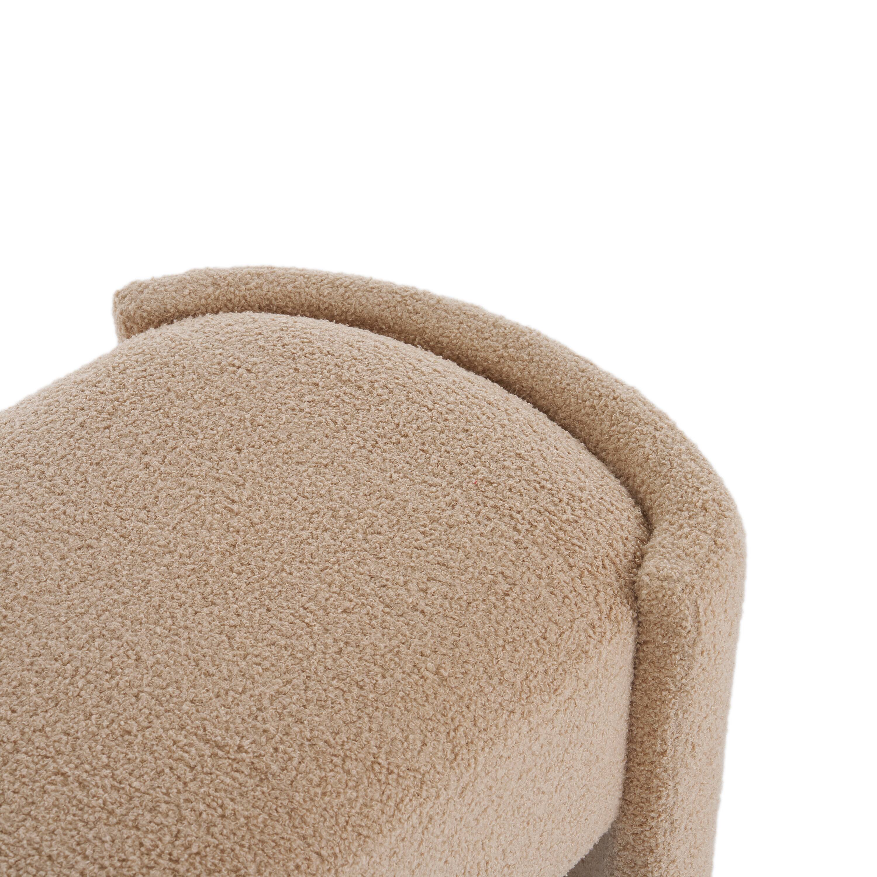 Left. GOODSILO - Elegant Long-Shaped Ottoman Bench with Minimalist Design for Versatile Living Room and Bedroom Seating - Light Camel.