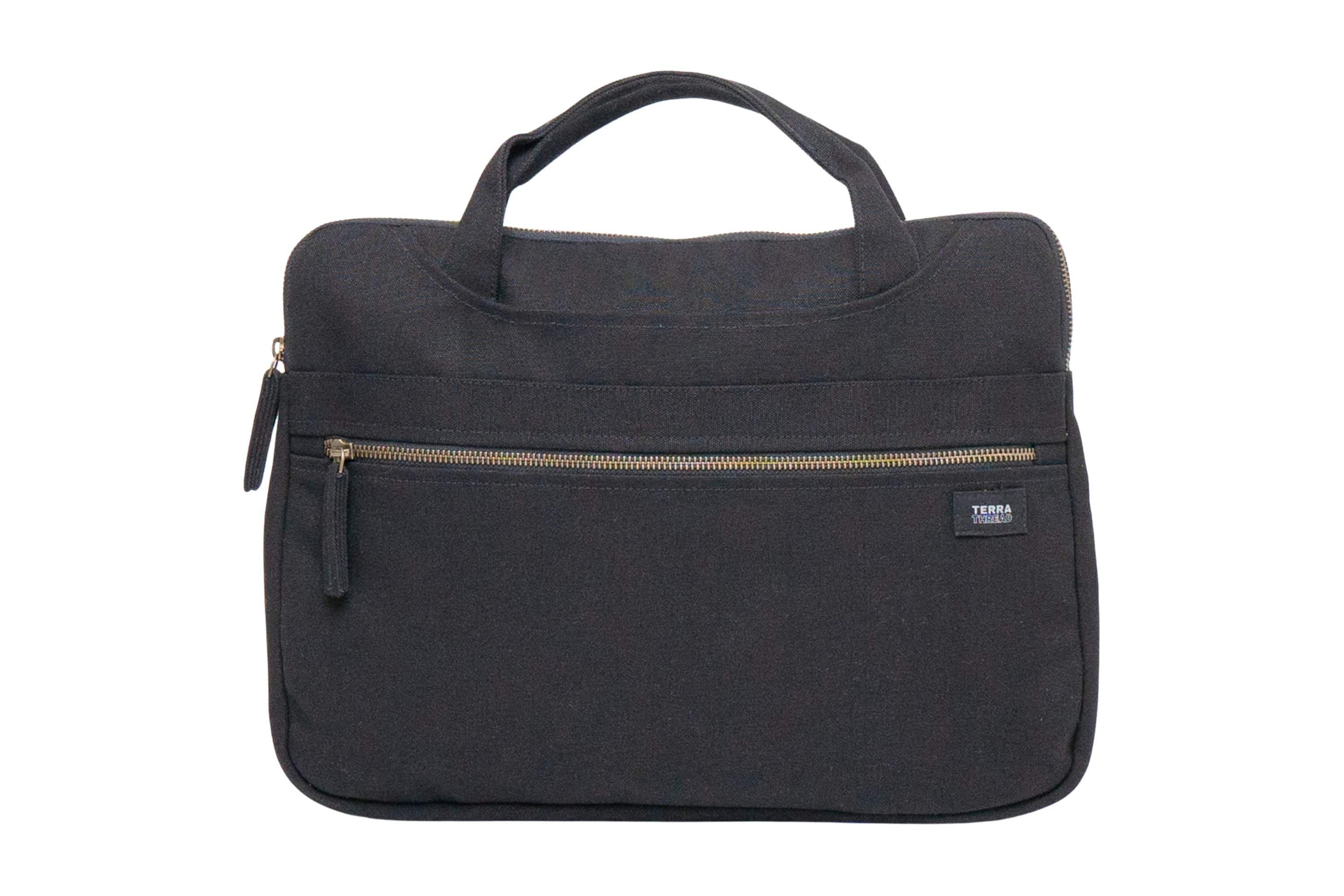 Terra Thread - Organic Cotton Laptop Sleeve With Handles - Black