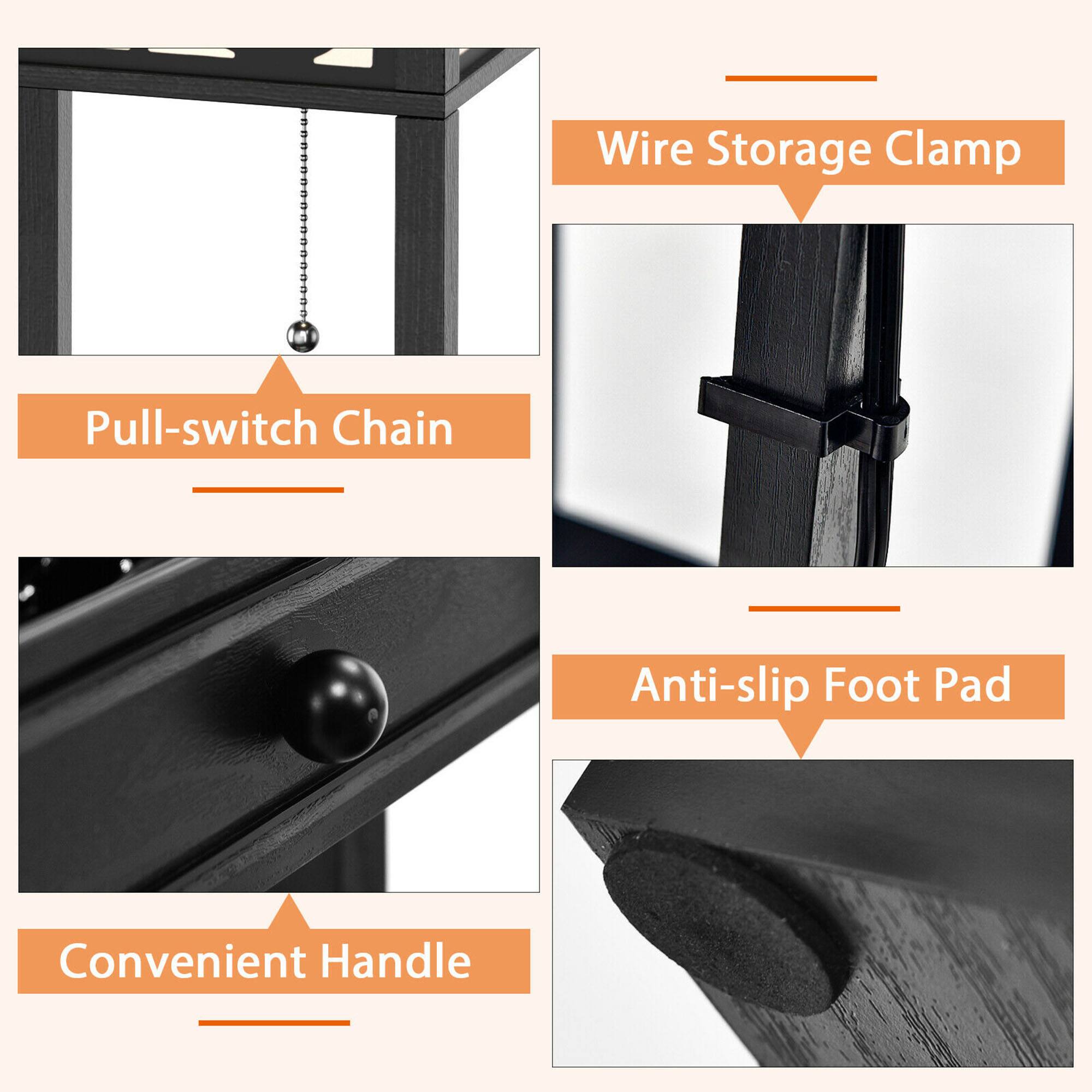 - Pull-switch Chain
- Wire Storage Clamp
- Convenient Handle
- Anti-slip Foot Pad