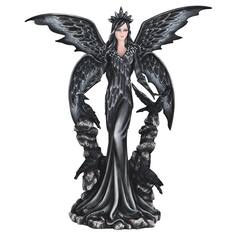 Front. FC Design - FC Design 25.5"H Gothic Dark Angel Queen with Raven Figurine Statue Office Desk Tabletop Home Decor Gift - Multi-Color.