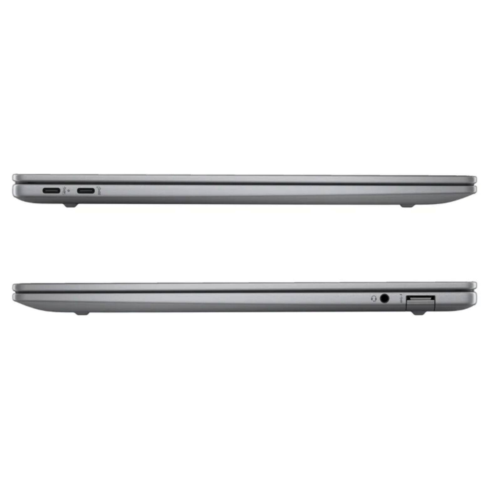 Alt View 4. HP - OmniBook X 14-fe0013dx 14" 2.2K Touch Snapdragon X Elite X1E-78-100 3.4 GHz 16 GB 1 TB SSD Qualcomm Adreno W11H Laptop - Gray.