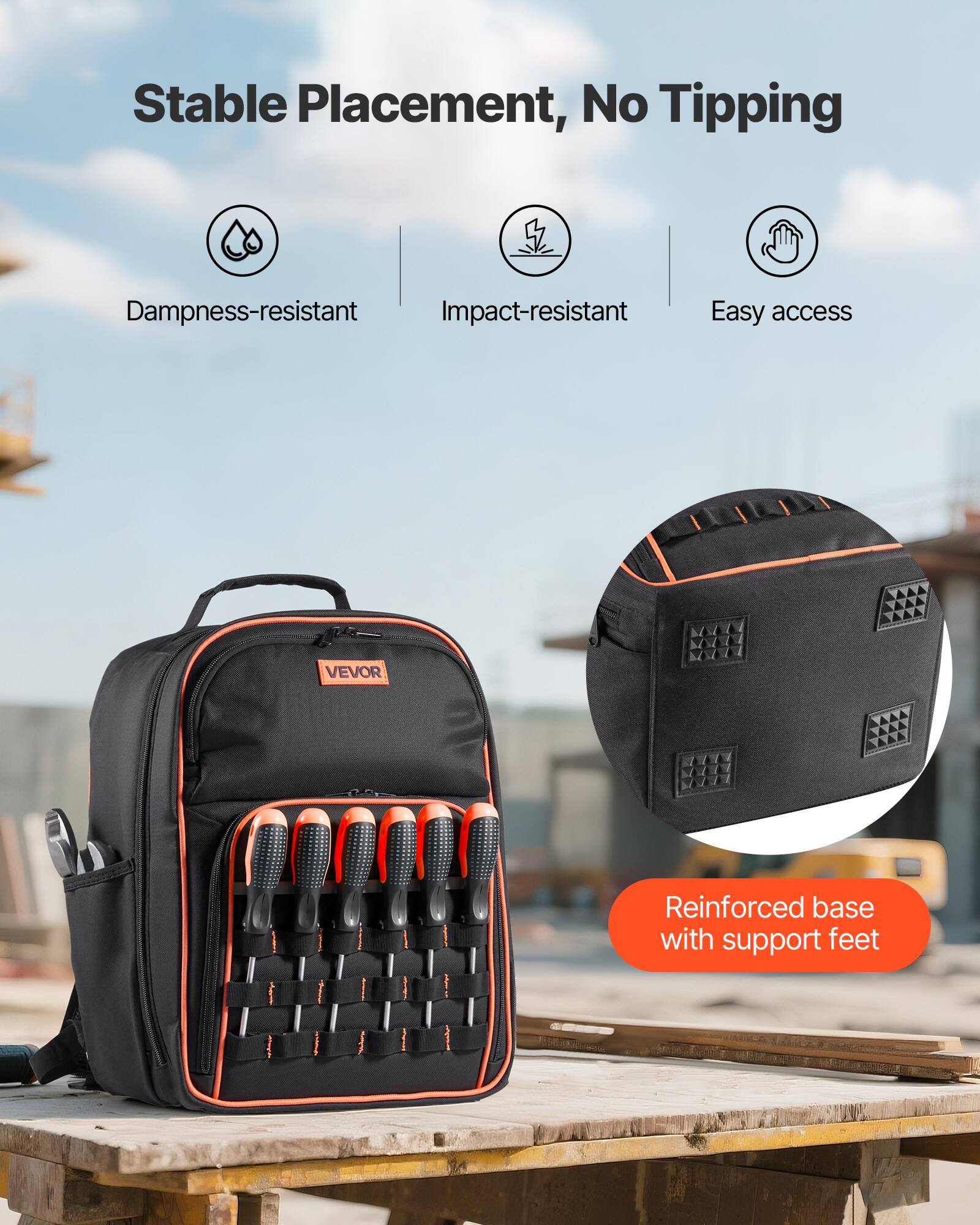 Stable Placement, No Tipping

- Dampness-resistant
- Impact-resistant
- Easy access

Reinforced base with support feet