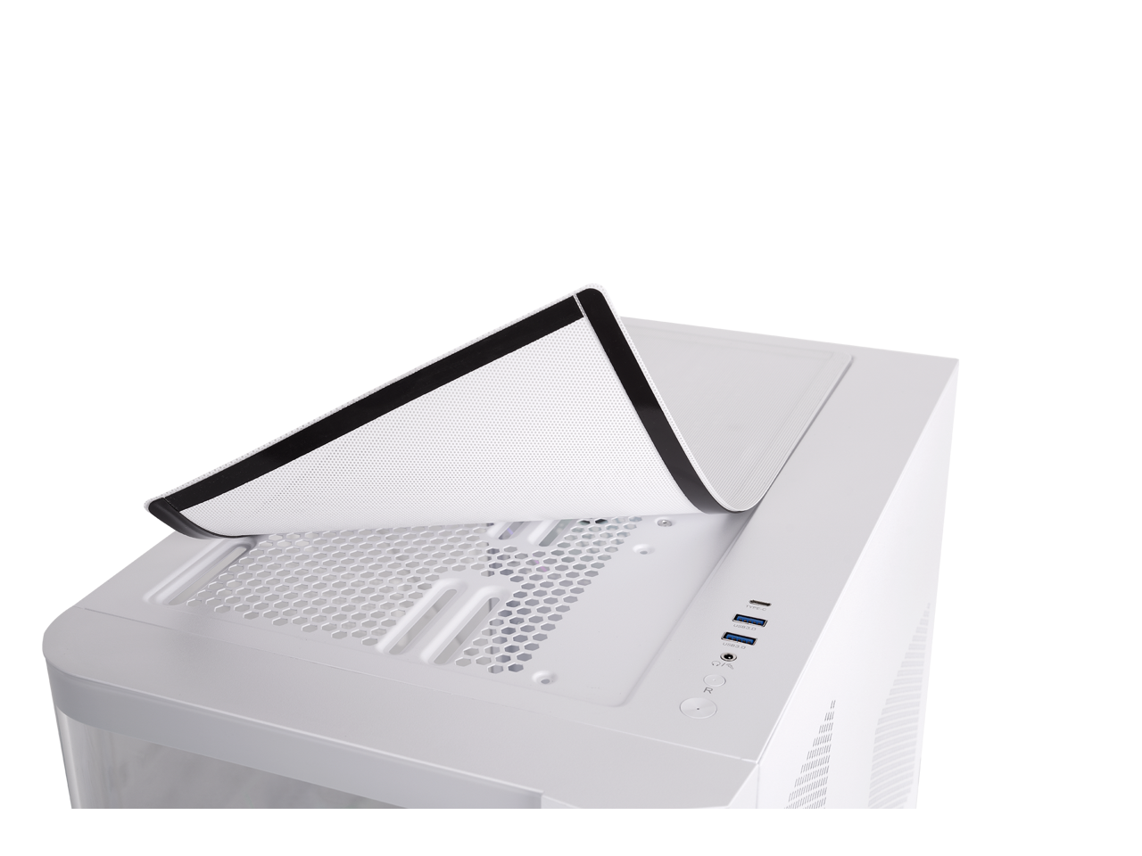 Alt View 5. Thermaltake - vision 330 cr argb white case - Snow.
