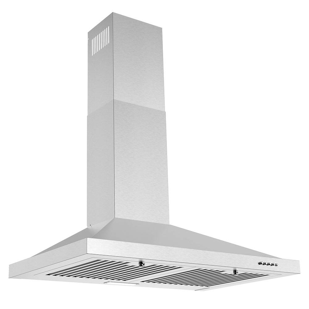 Alt View 1. Streamline - 30 in. Fermi Ducted Wall Mount 220 CFM Range Hood, Baffle Filters, Push Button Control, LED Light - Brushed Stainless Steel.