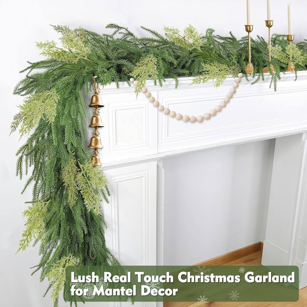 Lush Real Touch Christmas Garland for Mantel Decor