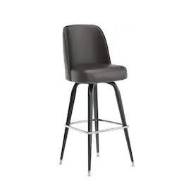 Emma + Oliver - Metal Barstool with Swivel Bucket Seat - Dark Brown