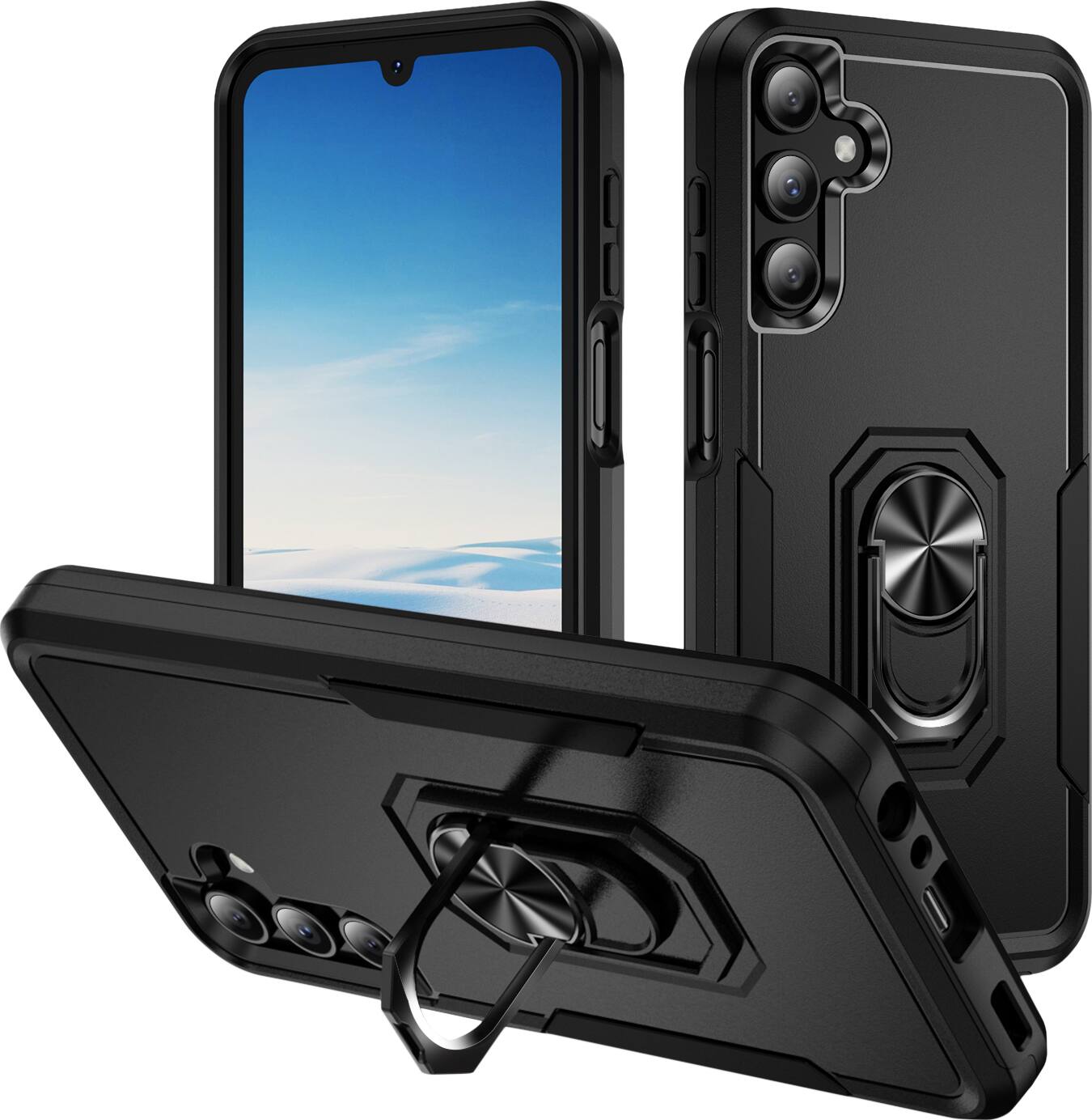 Alt View 11. SaharaCase - ArmorPro Kickstand Case for Samsung Galaxy A15 5G - Black.