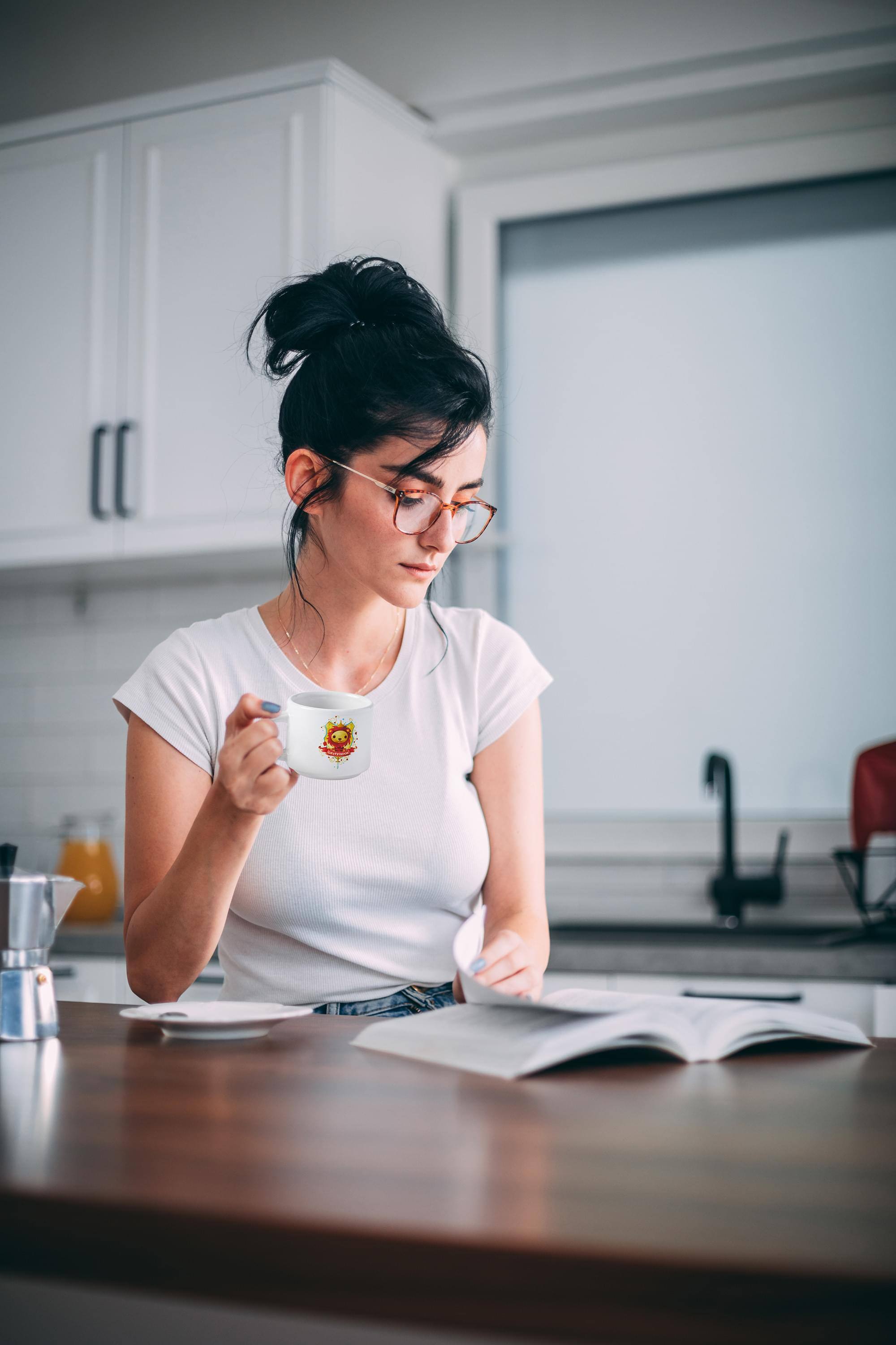 Alt View 3. Harry Potter - Harry Potter Hogwarts House Gryffindor Ceramic Mini Mug - 2.67”L x 2”H - Orange.