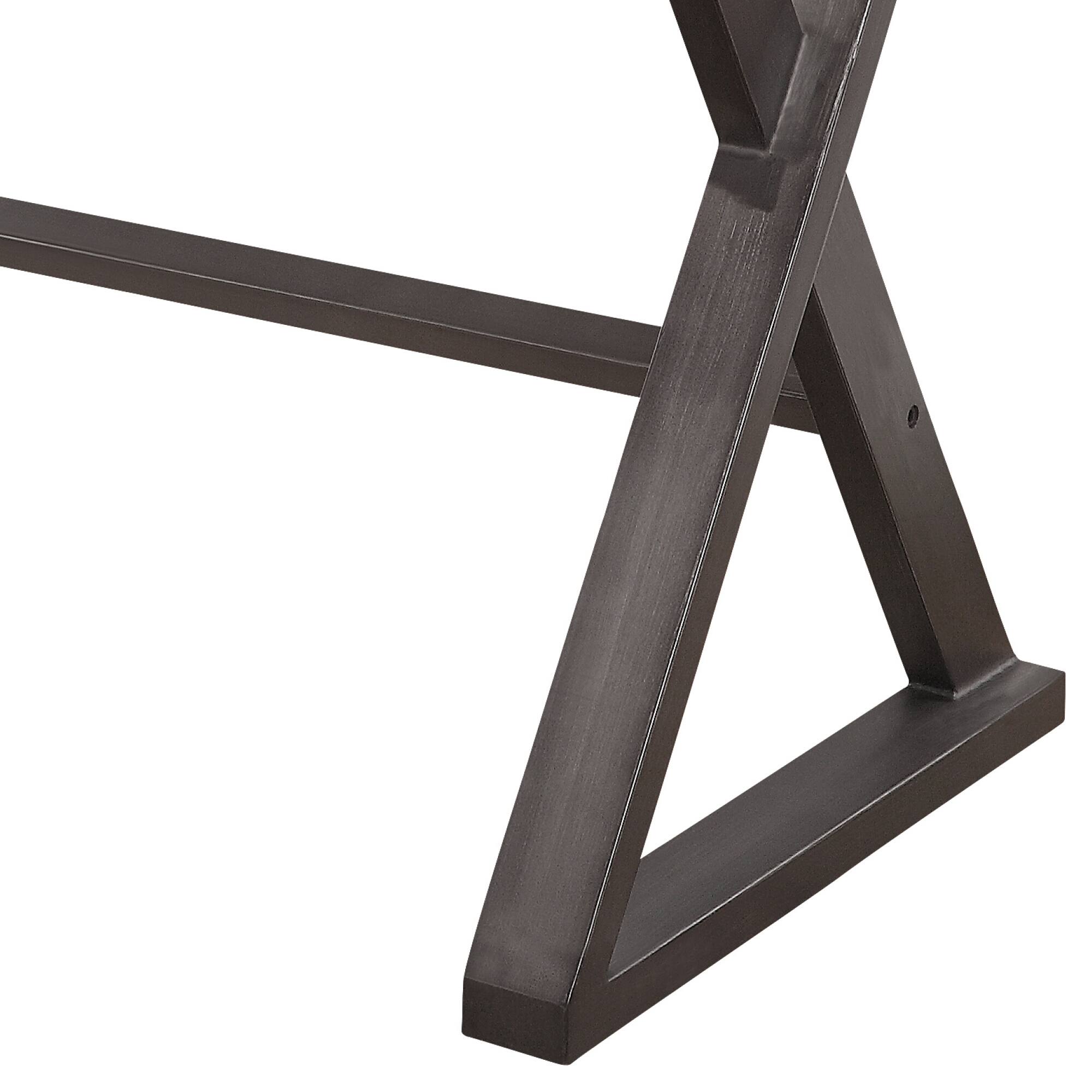 Alt View 1. GOODSILO - Modern Rectangular Writing Desk with Gold Aluminum Top and X-Shape Base, Single Drawer for Home Office Workspace - Gold.