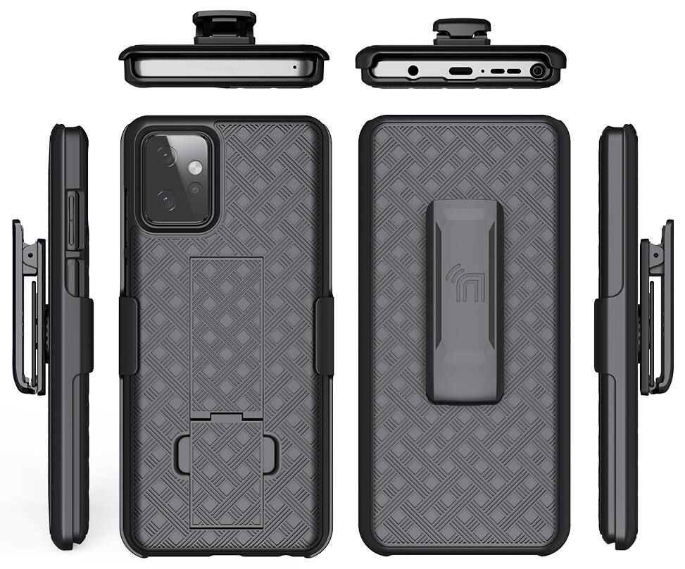 Alt View 8. Nakedcellphone - Slim Case with Stand and Belt Clip Holster for Motorola Moto G Power 5G (2023) - Black.