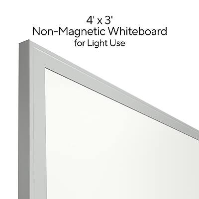 4' x 3' Non-Magnetic Whiteboard for Light Use