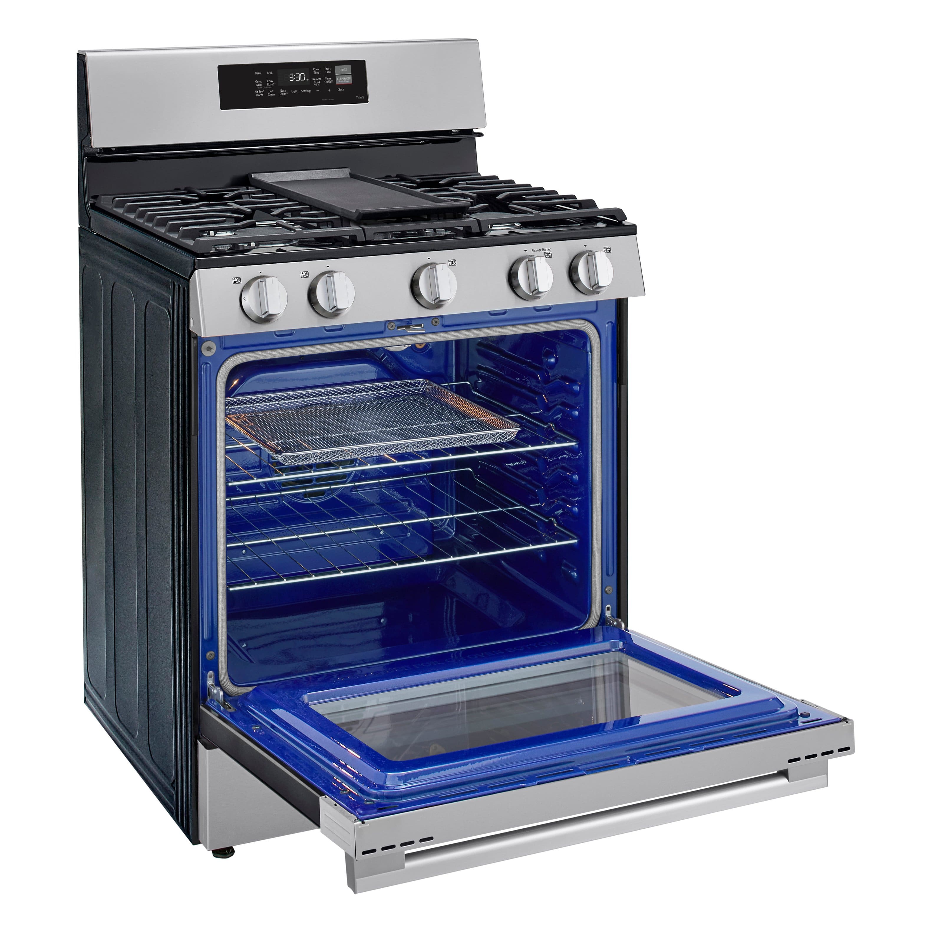 Alt View 8. LG - 6.3 Cu. Ft. Freestanding Gas True Convection Smart Range with EasyClean, Air Fry and UltraHeat 20K Burner - Stainless Steel.