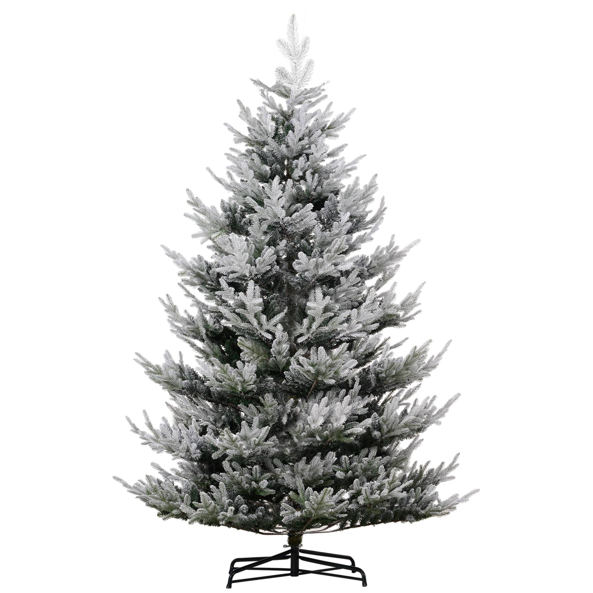 Front. Homcom - Artificial Christmas Tree, Nordic Pine Hinged, 1939 Realistic Branches, Wide Steel Base, Auto Open - green.