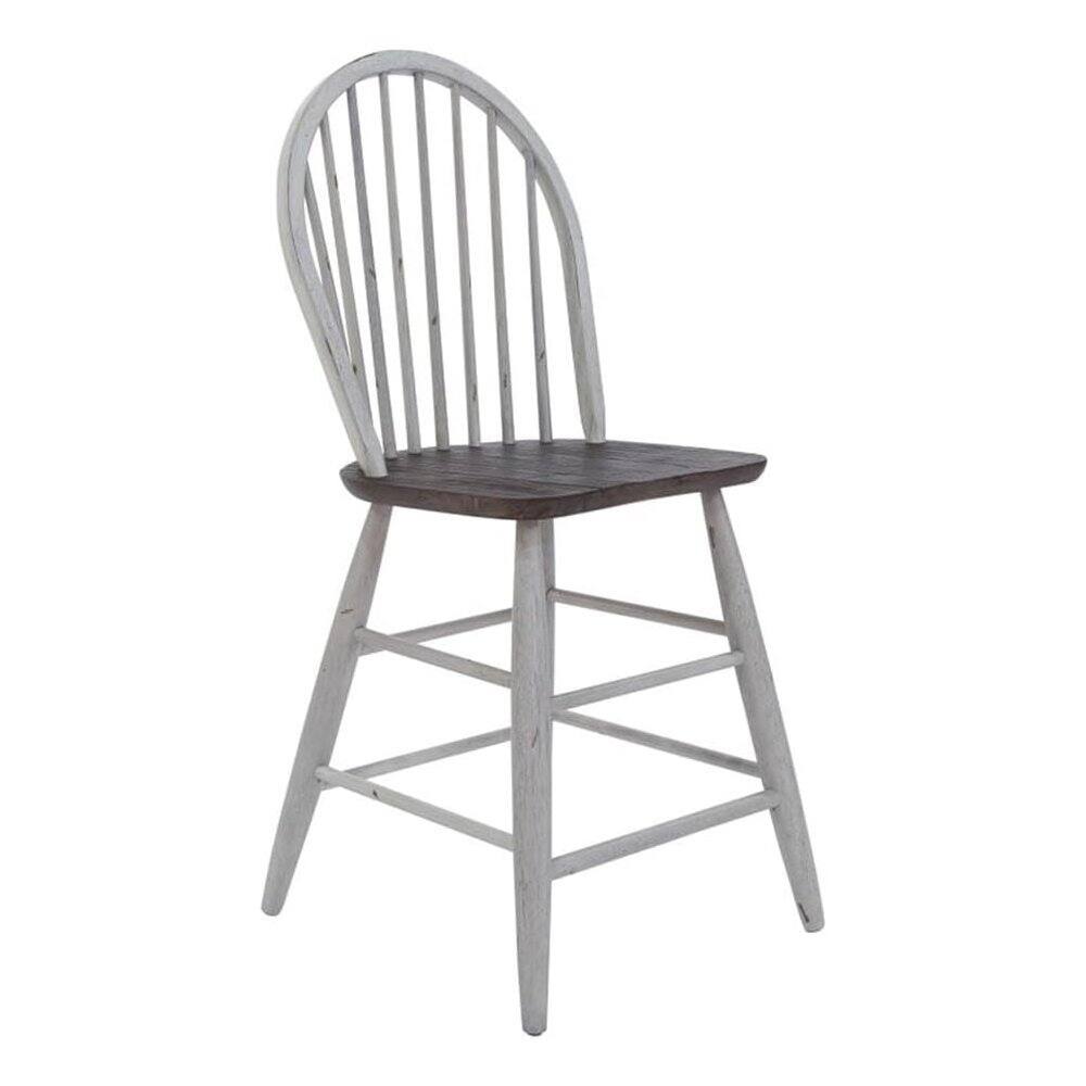 Angle. Liberty Furniture Industries - Windsor Back Counter Chair- Set of 2 - White.