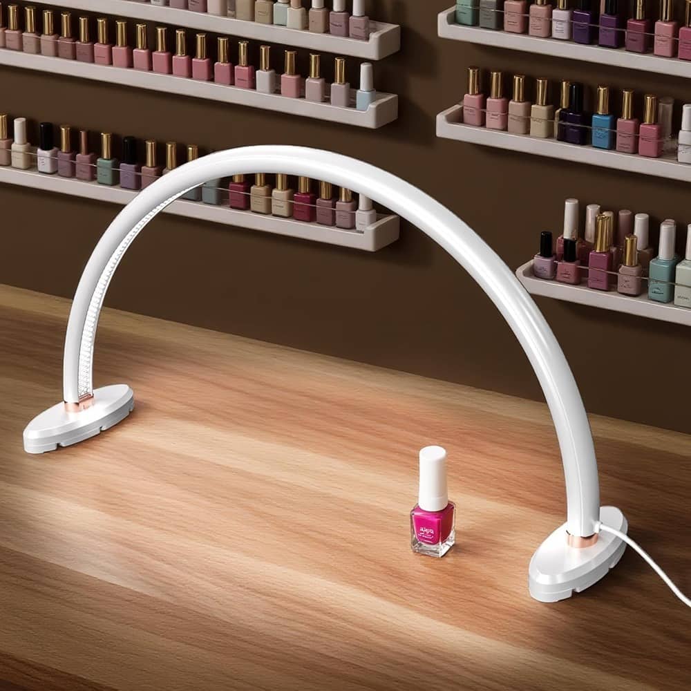 MOSZAR LLC - Small Half Moon Desk Light, 3 Color Temps, 180° Nail Lamp, 16in