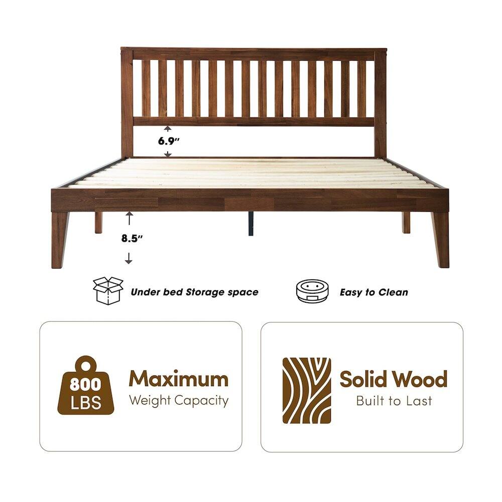 6.9" 8.5" Under bed Storage space Easy to Clean 800 Maximum LBS Weight Capacity Solid Wood Built to Last