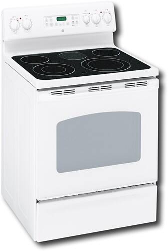 Angle Standard. GE - 30" Self-Cleaning Freestanding Electric Range - White.