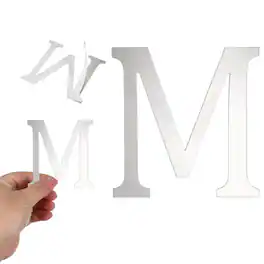 Unique Bargains - 3D Alphabet Mirror Wall Sticker, 4" Acrylic Letter M Self-Adhesive Home Decor for Living Room, Bedroom - Silver