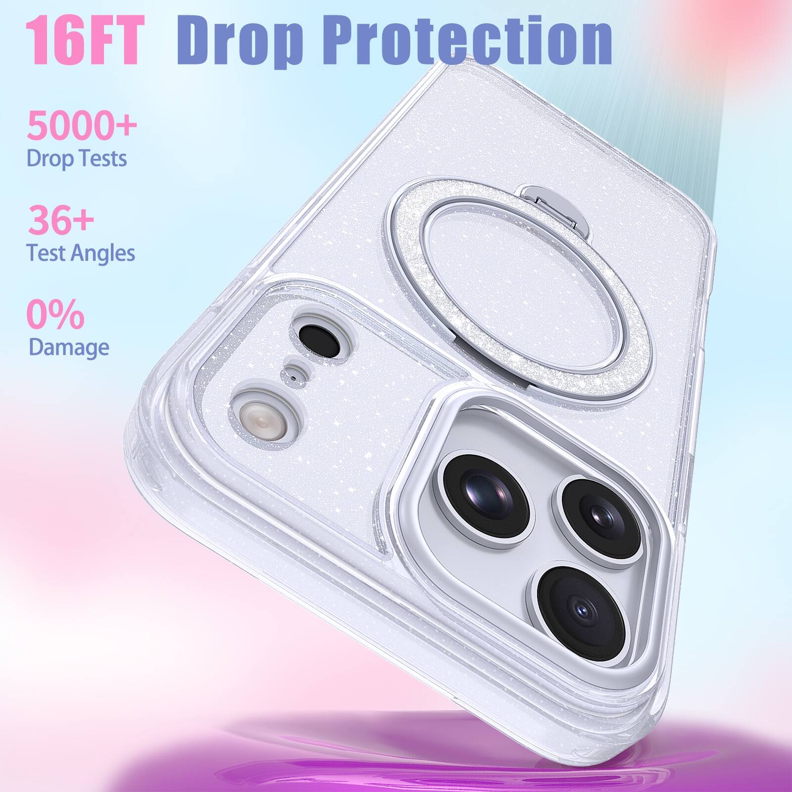 16FT Drop Protection  
5000+ Drop Tests  
36+ Test Angles  
0% Damage