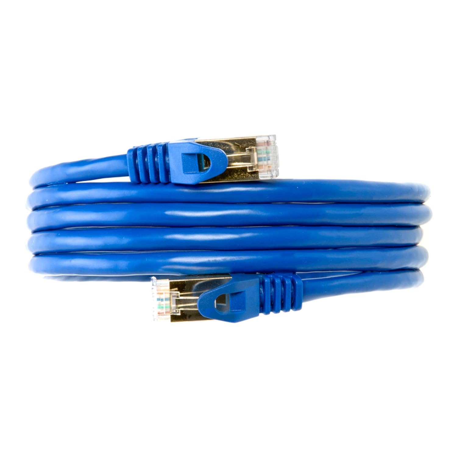 Back. Cables Direct Online - Cat7 S/FTP Copper Ethernet Cable 10Gbps 600MHz Shielded RJ45 LAN Patch Cord for Gaming, Streaming & Networking, 25ft - Blue.