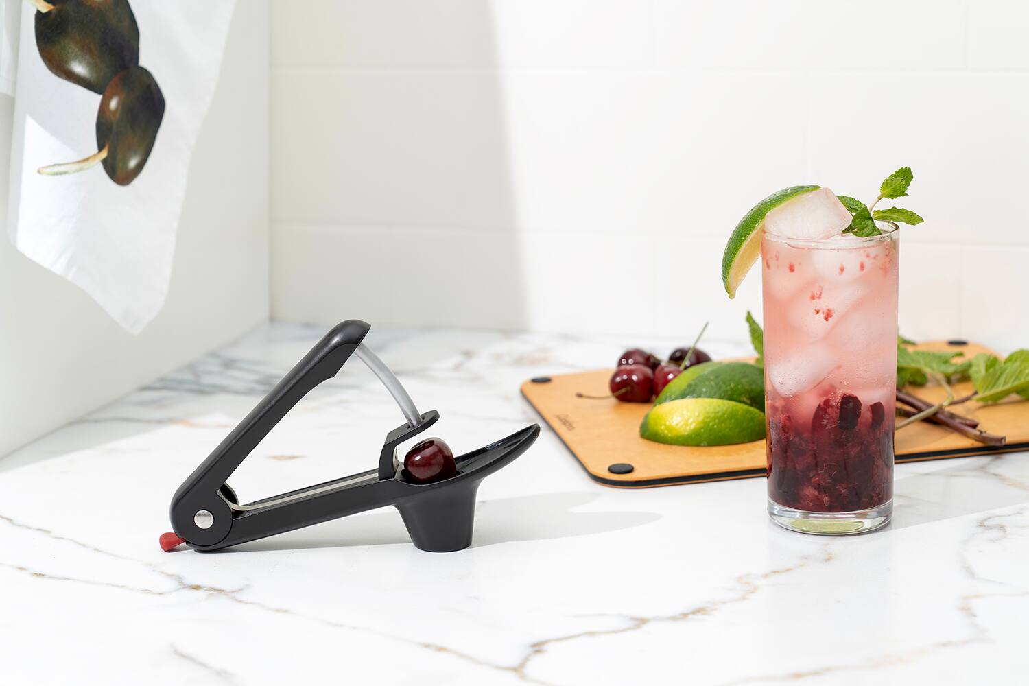 Alt View 4. Cuisipro - Cherry and Olive Pitter - Black.