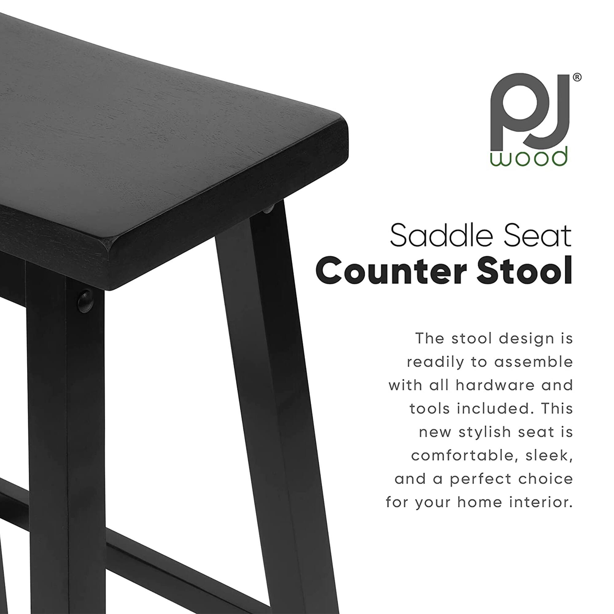 PJ Wood Saddle Seat Counter Stool

The stool design is readily to assemble with all hardware and tools included. This new stylish seat is comfortable, sleek, and a perfect choice for your home interior.