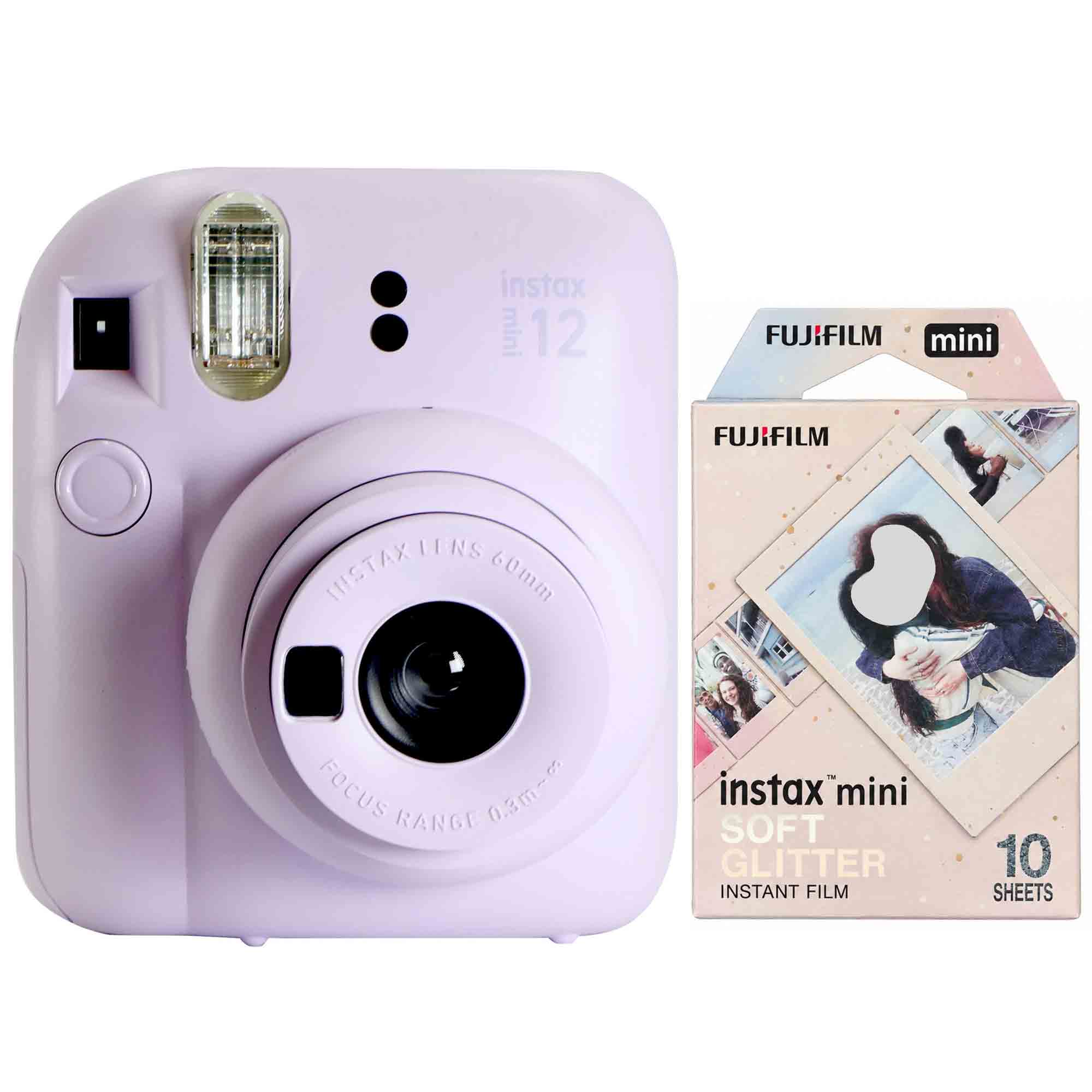 instax mini 12  
FUJIFILM mini  
FUJIFILM  
LENS XAISIN 60mm  
FOCUS RANGE 0.3m  
instax mini SOFT GLITTER INSTANT FILM  
10 SHEETS