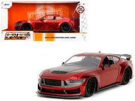 Jada - 2024 Ford Mustang Dark House Candy with Gray Hood "Bigtime Muscle" Series 1/24 - Red