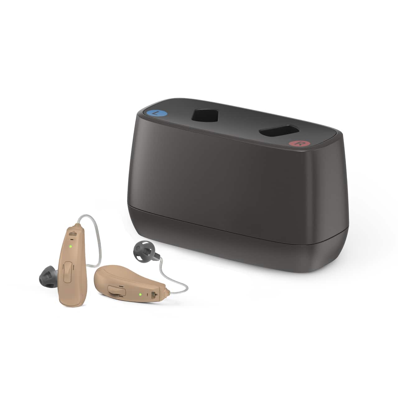 Jabra - Enhance Select 50R Rechargeable Hearing Aids - With Remote Professional Care and Bluetooth Streaming - Beige - Front_Zoom